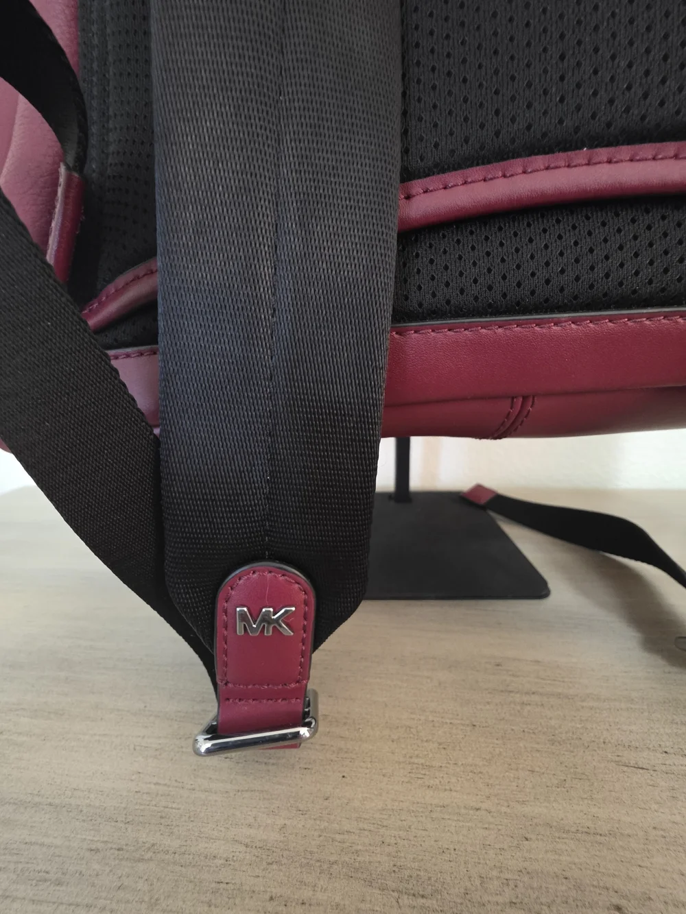 Michael Kors Cooper Pebbled Leather Backpack Unisex Burgundy 100% Leather HTF